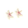 Pendientes para Mujer Estilo Perla Incrustada con Diamantes de Colores Estrella de Mar Exagerada Creativos Lindos Tendencia de Moda Diseño de Estrella Personalizado Europeo y Americano