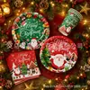 Decoraciones de Fiesta Temática Navideña de Dibujos Animados Papá Noel Muñeco de Nieve Platos de Papel Vasos Servilletas Mantel Vajilla para Fiesta Suministros