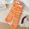 Calcetines Gruesos Cálidos de Lana Australiana de Media Pantorrilla para Otoño e Invierno, Dibujos Animados 3D, Payaso Lindo Divertido, Calcetines para Dormir en Casa