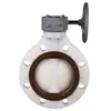 Válvula borboleta manual de turbina PVDF Rongsheng Válvula borboleta giratória de volante químico Válvula borboleta de turbina de plástico resistente à corrosão