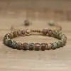 Pulsera de Cordón Color Piedra Nuevo Emperador Transfronteriza Estilo Retro Color Piedra Semipreciosa Pulsera Hecha a Mano de Cuentas