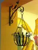 Soporte de Rack para Balcón Montado en Pared Gancho Pastoral de Hierro Forjado Cesta Colgante Linterna de Exterior Colgar Orquídea
