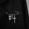 Ornamentos de Peito Transfronteiriços Estilo Punk Gótico Retrô Cruz Planeta Coração Universo Raio Broche DIY Sapatos Bolsa Moletom Calças