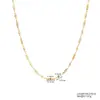 Collar de Acero de Titanio Nuevo Más Vendido Oro de 18 Quilates Cadena Lisa Cadena Estilo Coreano Cadena Simple de Moda DIY Cadena para Clavícula para Mujeres Que No Se Desvanece