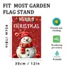 Bandeira de Jardim Personalizada de Natal Tecido Imitando Linho Pongee Lado Duplo Boneco de Neve Mastro de Jardim