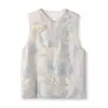 Novo Colete Floral Tridimensional de Cetim Bordado Pesado Estilo Nacional Chinês com Design Único M3124
