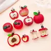 10 Frutas Resina Simulada Coração Maçã Vermelha Caroço de Maçã Pingente Pulseira Brincos Colar Acessórios de Joia DIY