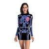 Desejo Fantasias de Halloween Mais Vendidas Europeias e Americanas Amazon Vestido Slim de Manga Comprida com Estampa Digital 3D de Aranha para Mulheres