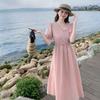 Vestido Verano Mujer 2025 Nuevo Reductor de Edad Versátil Cómodo Potenciador de Calidad Moda Tendencia Vestido Rosa