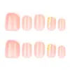 Uñas Cortas Usables de Flores Simples y Frescas Manicura Francesa Clásica Blanca Uñas Cuadradas Cortas Uñas Postizas Venta al por Mayor
