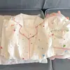 Pijamas de Algodón Nube para Mujer Verano Delgadas Lindas de Dibujos Animados Manga Corta Shorts Sueltos Conjunto de Ropa para Casa de Celebridad de Internet Se Puede Usar Afuera