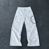 Pantalones cargo ligeros para hombre con estilo callejero americano, bordado de leopardo Tai Chi, retazos, diseño de otoño, versátiles, largos, holgados y estructurados