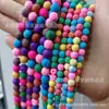 6mm8mm10mm cor pedra vulcânica conta bola rocha vulcânica conta fio diy acessórios de joias semiacabados