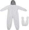 Apicultura ropa anti-abejas ropa espacial engrosada + guantes de lona de piel de oveja blanca ropa protectora de apicultura ropa a prueba de abejas de una pieza