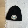 Estilo Coreano Simple y Dulce Etiqueta de Tela de Encaje Gorro de Punto Versátil Otoño e Invierno Gorro de Lana Engrosado Gorro Cálido a Prueba de Viento