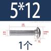 Tornillo de cabeza plana de acero inoxidable 304 con cabeza de carro grande, galvanizado blanco, semicircular, con cuello cuadrado, M4M5