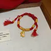 Pulseira Pingente Cavalo com Contas de Ágata para o Ano do Cavalo, Pulseira Versátil Estilo Chinês Retro Novo, Acessório de Mão Exquisito de Alta Qualidade para Mulheres