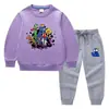 Ropa infantil transfronteriza nueva Otoño e Invierno 2023 suéter para niños pantalones traje de dos piezas de algodón para bebé manga larga de dibujos animados