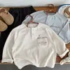 Camiseta de Bolsillo para Niños, Atuendo de Otoño para Niños, Elegante Camiseta Base de Manga Larga con Estampado de Dibujos Animados Coreanos para Bebés y Niños Pequeños