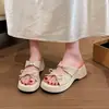 Sandalias de Mujer Estilo Francés con Lazo, Suela Gruesa, Punta Abierta, para Uso en Exteriores, Tendencia Caliente 2026, Tacones Gruesos de Moda, Adecuadas para Combinar con Vestidos, Chanclas de Playa