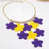 Collar Choker Exagerado de Plumeria Pintado a Spray Tridimensional de Moda Transfronteriza para Mujer, Accesorio Diario