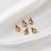 Árbol de Navidad con Goteo de Aceite Tachonado de Diamantes Calcetines Sombrero de Anciano Campana Reno Copo de Nieve Muñeco de Nieve Hombre de Jengibre Colgante de Collar DIY
