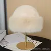 Sombrero mongol de felpa transfronterizo para mujer, engrosado para otoño e invierno, a prueba de viento, resistente al frío, sombrero tipo cubo cálido, sombrero de pescador con protección para las orejas de pelo sintético de visón