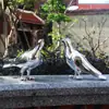 Adornos de Paloma Simulada Esculturas de Pájaros Animales Adornos Exteriores de Acero Inoxidable Imitación Cobre Decoraciones para Patio Jardín Interior