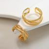 Anillo Abierto con Forma de C de Amor Europeo y Americano Tres Anillos Apilables Que No Se Desvanecen Estilo Ins Anillos de Pareja A187-9