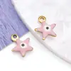 Acero Inoxidable que Conserva el Color Agujero Único Estrella de Cinco Puntas Ojo que Gotea Aceite Estrella Colgante Colgante Pulsera DIY Collar Accesorios de Joyería
