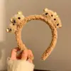 Diadema Nueva de Trébol de Cuatro Hojas y Cabeza de Kitty para Otoño e Invierno, Diadema para Lavarse la Cara en Dormitorio Estudiantil, Accesorios para el Cabello de Felpa Creativos y Lindos