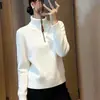 Design de Estilo Casual Zíper de Alta Qualidade 2025 Gola Base Suéter Outono e Inverno Novo Top de Tricô Solto Moda