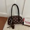 Bolso de Felpa con Lunares de Gamuza de Nicho para Mujer 2026 Estilo Nuevo Rojo Bolso de Novia para Boda Bolso de Hombro Único para el Trabajo Bolso Almohada para el Brazo
