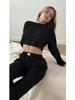 Pajama2025 Conjunto Casual de Mujer Más Vendido con Diseño Hueco, Moderno, Sencillo, Suéter Holgado de Manga Larga y Pantalones Largos