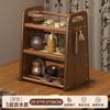 Estante de Almacenamiento de Escritorio Multicapa Gran Capacidad Estante de Almacenamiento de Mesa de Centro Estante de Almacenamiento en Forma de Escalera Estante de Drenaje de Plástico Mimbre Racks para Juegos de Té Chinos