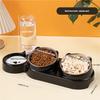 Conjunto de Tigelas para Animais de Estimação Inclui um Dispensador de Água Automático e Tigelas de Plástico (Material PP), Adequado para Gatos e Cães. As Tigelas Apresentam um Design Removível Para Fácil Limpeza.