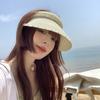 Ins Cyber Celebridade Pérola Vazia Top Hat Protetor Solar de Verão Infantil Chapéu de Palha Telhado Big Brim Headband Praia Chapéu de Sol