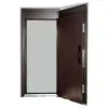 Puerta de seguridad para el hogar de aleación de zinc nivel 4 súper con transferencia de veta de madera estilo chino, con aislamiento y insonorización rellenos de espuma, diseño de doble puerta