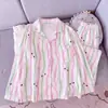 Pijama de mujer estilo Ins para primavera y otoño, estilo fino de algodón nube 2026, conjunto de ropa de casa de dibujos animados dulce de manga larga y pantalón largo