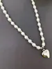 Joyería Transfronteriza Europea y Americana, Moderna, Sencilla y Personalizada, Collar de Perlas con Forma de Corazón, Diseño de Alto Temperamento, Nuevo Collar de Perlas