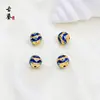 Cuentas Sueltas de Esmalte Cloisonné Estilo Chino, Accesorios para Joyería con Cuentas Azul Quemado, Accesorios de Cuentas Espaciadoras para Pulseras DIY