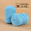 Hilo de algodón redondo hueco de 2MM para tejido manual DIY de verano para sombreros de verano, hilo de grosor medio para cojines de ganchillo y materiales para muñecas