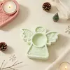 Zongbo Molde de Silicona para Portavelas con Patrón en Relieve de Ángel Navideño, Reno, Copo de Nieve, Árbol de Navidad, Corazón