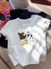 2025 Nuevo Estilo de Verano Diseño de Estampado de Cachorro Lindo de Dibujos Animados Camiseta de Manga Corta para Mujer Casual Versátil Top Camiseta