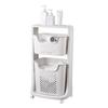 Cesto de Ropa Sucia de Pie con Ruedas Cubo de Lavandería de Plástico para el Hogar Cesta de Almacenamiento de Ropa Sucia Baño Cesta Grande de Almacenamiento de Ropa Sucia