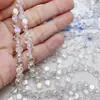 Contas Soltas de Vidro de Cristal Redondas Multifacetadas Premium 468mm, Brancas e Coloridas, Acessórios Artesanais para Miçangas DIY