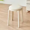 Taburete de Plástico Engrosado para Uso Doméstico, Apilable, Diseño Sencillo para Sala de Estar Mesa de Comedor, Taburete Redondo, Resistente, Antideslizante, Taburete Alto de Respaldo para Esperar