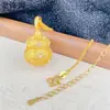 Tienda de Oro Mismo Estilo Arena Oro Punto Diamante Terciopelo Calabaza Gruesa Colgante Collar Se Puede Abrir Colgante Fu Lu Estilo Chino Regalo para Novia