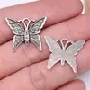 25X21Mm 1.5g Prata Antiga Acessórios DIY Material de Pingente Animal Voador Pingente de Borboleta