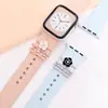 Correa de Silicona Universal para Apple Watch Anillo con Decoración de Flores para Apple Watch